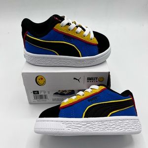Puma Clyde suede 
Size 4c Toddler 
Brand New 
Black/multicolor 
Original Box